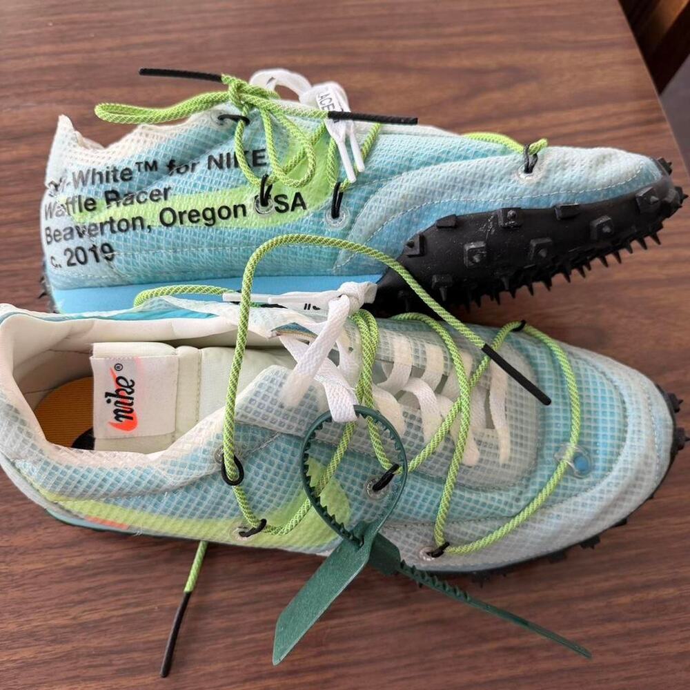 Nike waffle racer blue trainers